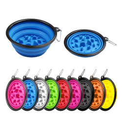 Wholesale Food Water Bowl Foldable Slow Food Water Food Travel Portable Silicone Feeder Travel Pet Bowl