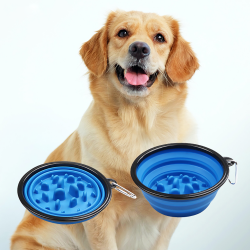 Wholesale Food Water Bowl Foldable Slow Food Water Food Travel Portable Silicone Feeder Travel Pet Bowl